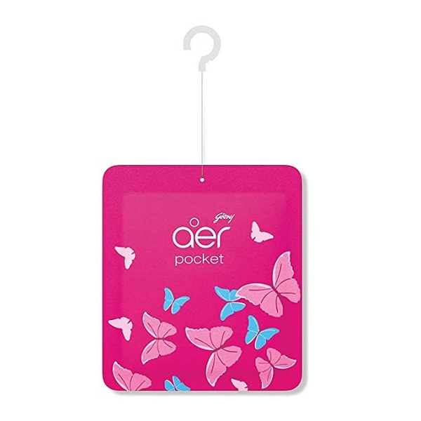 Godrej  aer pocket, Bathroom Air Fragrance - Petal Crush Pink - 10Gm